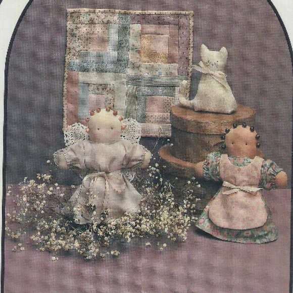 DREAM SPINNERS ~ Gentle Folk #130 Doll/Clothes, Kitty & Log Cabin Quilt Patterns - Picture 3 of 5